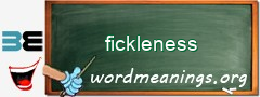 WordMeaning blackboard for fickleness